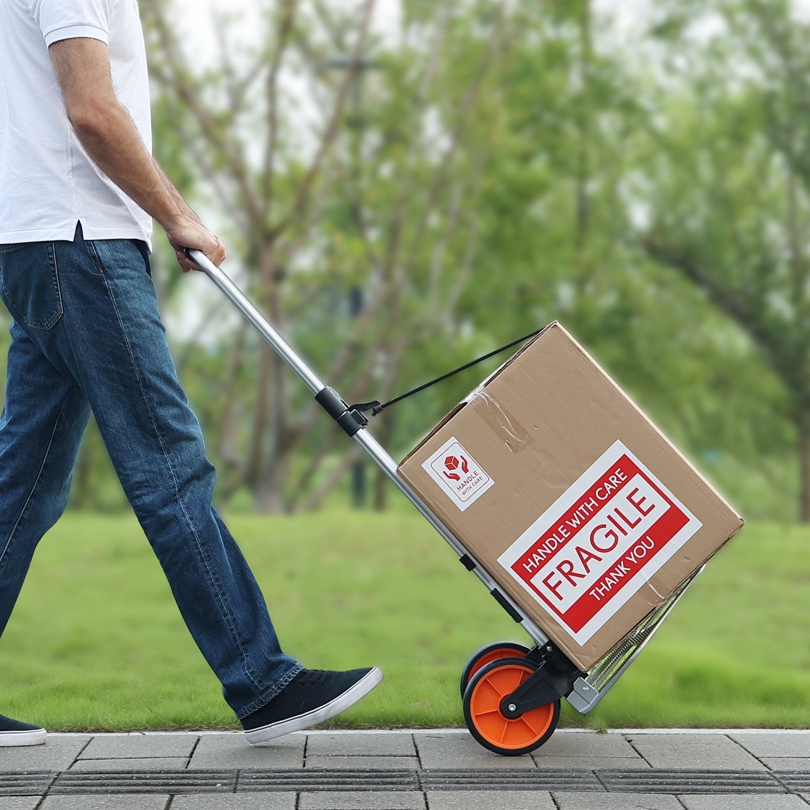 VEVOR Folding Hand Truck, 275 lbs Load Capacity, Aluminum Portable Cart, Convertible Hand Truck and Dolly with Telescoping Handle and PP+TPR Wheels, Ultra Lightweight Super Strong for Moving Warehouse