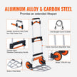 VEVOR Folding Hand Truck, 309 lbs Load Capacity, Aluminum Portable Cart, Convertible Hand Truck and Dolly with Telescoping Handle and PP+TPR Wheels, Ultra Lightweight Super Strong for Moving Warehouse