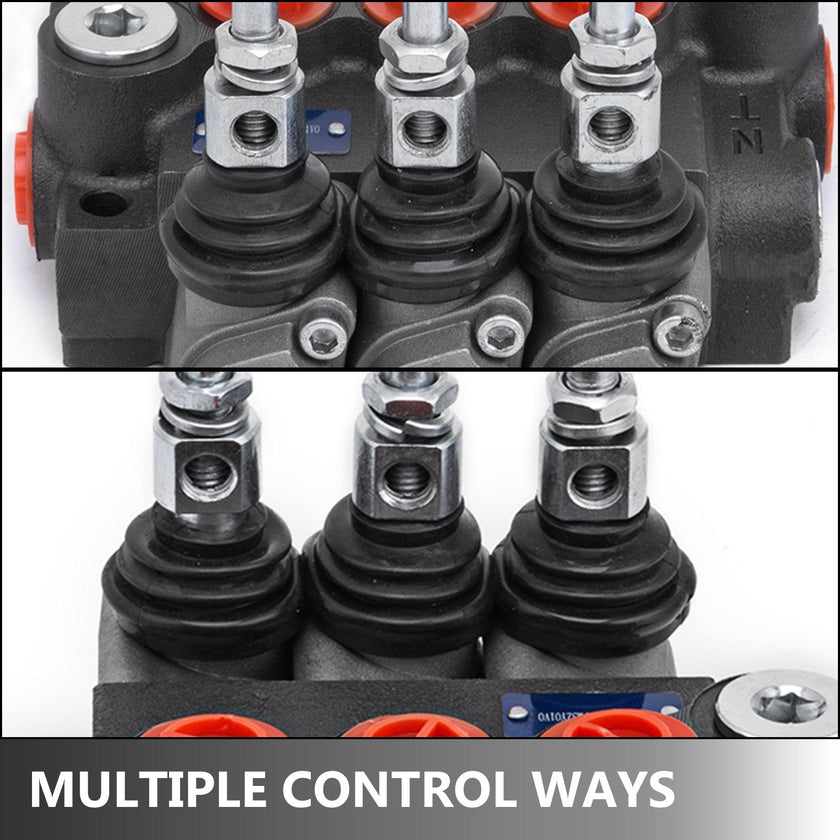 VEVOR 3 Spool Hydraulic Control Valve 11GPM Hydraulic Directional Control Valve Double Acting Hydraulic Valve for Tractors Loaders Tanks