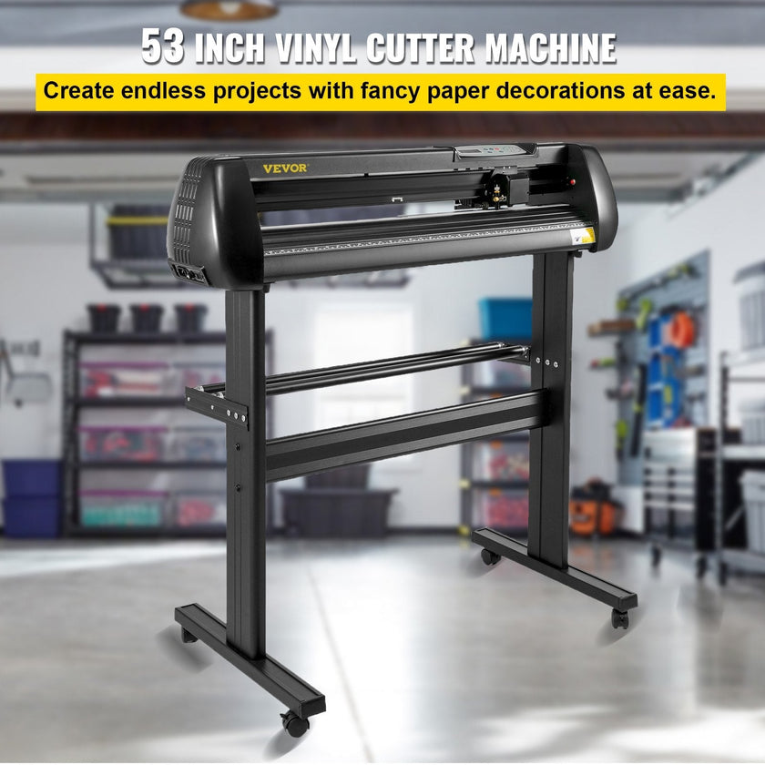 VEVOR Vinyl Cutter, 34 inch Vinyl Cutter Machine 870mm Paper Feed Vinyl Plotter with Floor Stand, Cutting Plotter Machine Adjustable Speed SignMaster Software for Sign Making Labels Windows
