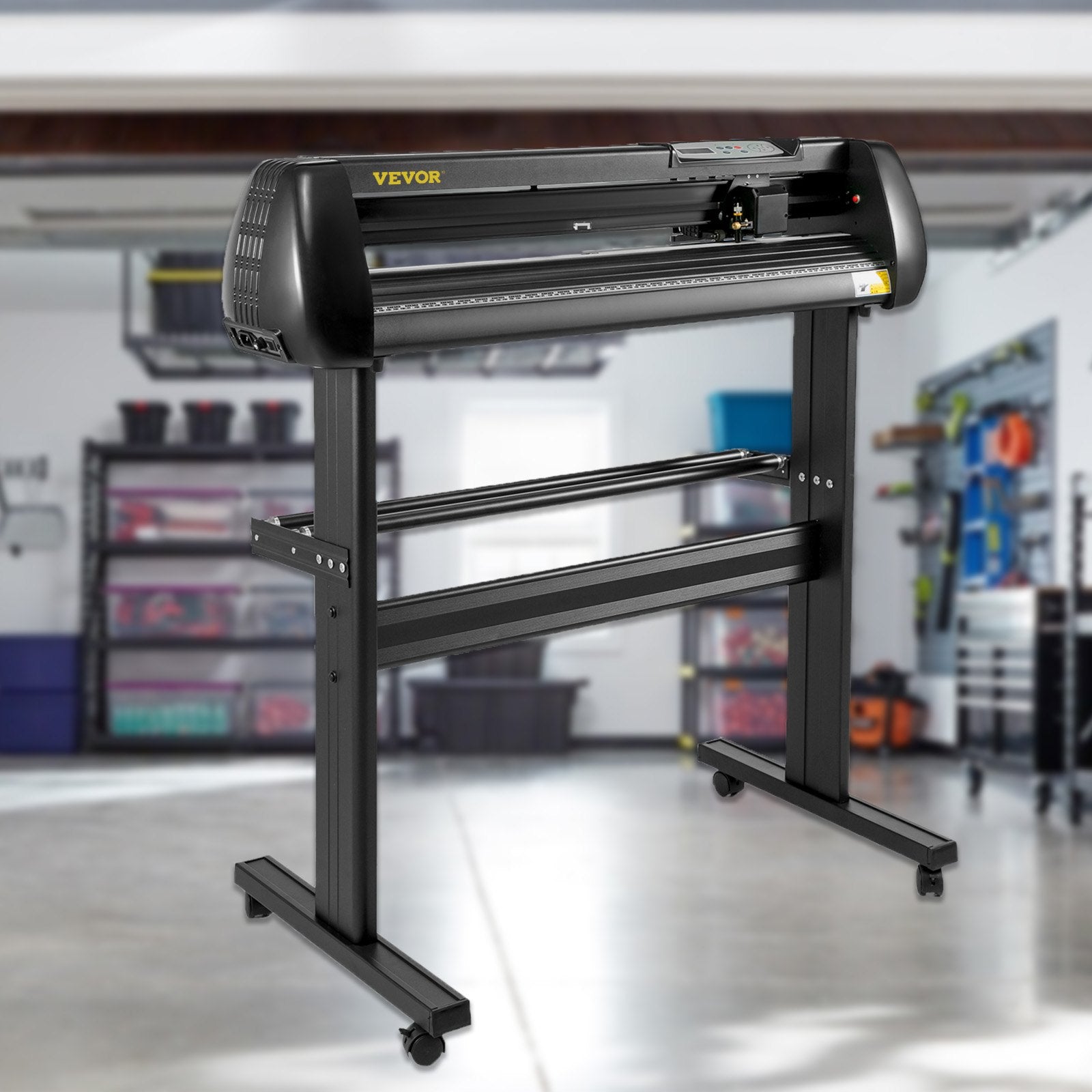 VEVOR Vinyl Cutter, 34 inch Vinyl Cutter Machine 870mm Paper Feed Vinyl Plotter with Floor Stand, Cutting Plotter Machine Adjustable Speed SignMaster Software for Sign Making Labels Windows