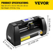 VEVOR Vinyl Cutter Machine, 14in / 375mm, LED Plotter Printer, Precise Manual Positioning, Softwares Support MAC and Windows Systems, Adjustable Force and Speed, Floor Stand for Making Sign Label