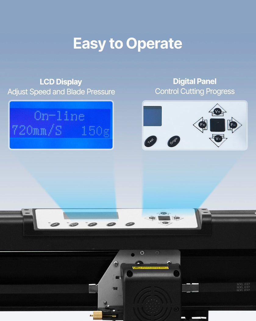 VEVOR Vinyl Cutter Machine, 28in / 720mm, LED Plotter Printer, Precise Manual Positioning, Softwares Support MAC and Windows Systems, Adjustable Force and Speed, Floor Stand for Making Sign Label