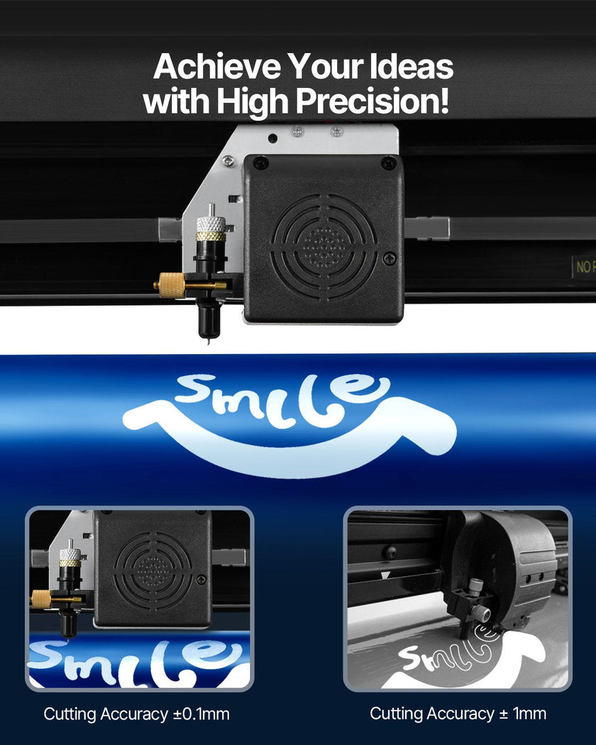 VEVOR Vinyl Cutter Machine, 28in / 720mm, LED Plotter Printer, Precise Manual Positioning, Softwares Support MAC and Windows Systems, Adjustable Force and Speed, Floor Stand for Making Sign Label