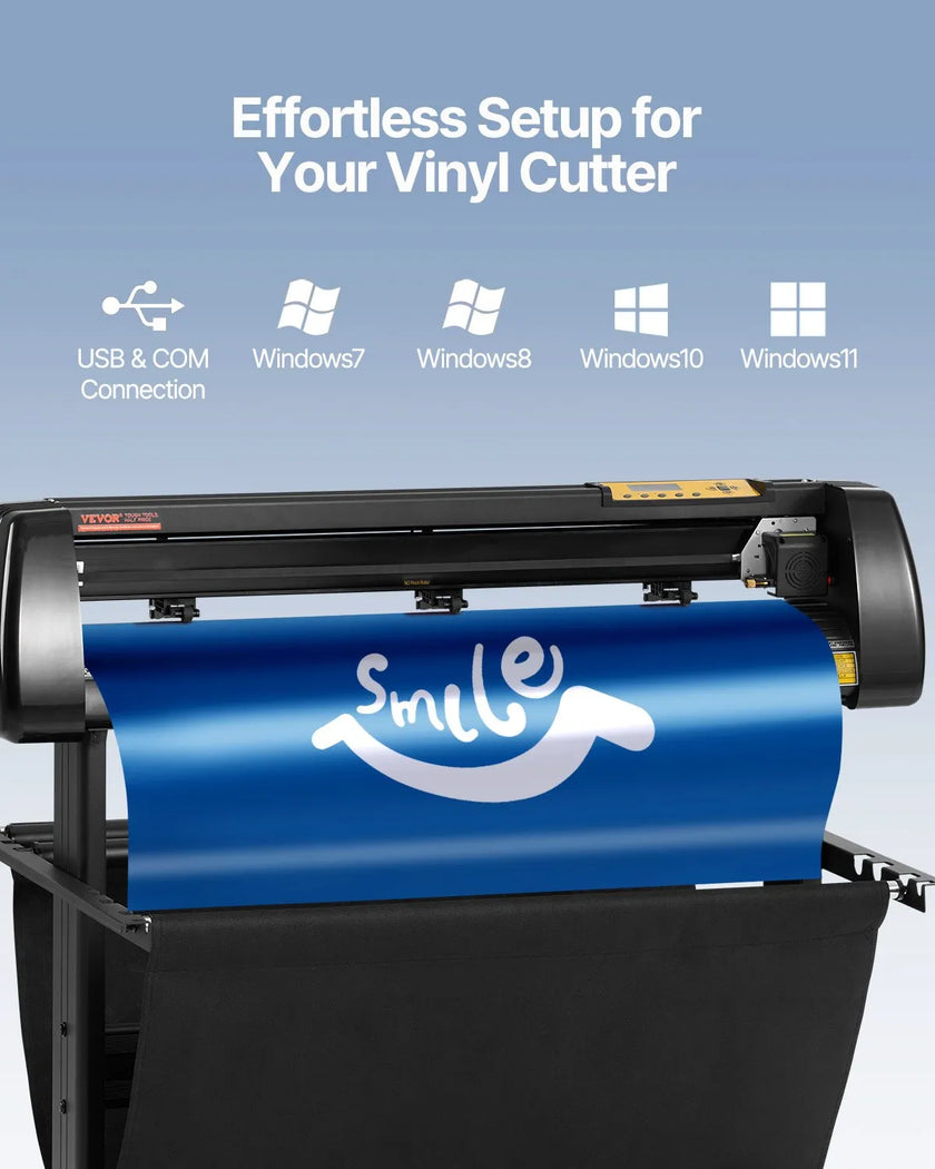 VEVOR Vinyl Cutter, 34Inch Bundle, Vinyl Cutter Machine, Manual Vinyl Printer, LCD Display Plotter Cutter Sign Cutting with Signmaster Software for Design and Cut, with Supplies, Tools