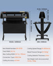 VEVOR Vinyl Cutter, 34Inch Bundle, Vinyl Cutter Machine, Manual Vinyl Printer, LCD Display Plotter Cutter Sign Cutting with Signmaster Software for Design and Cut, with Supplies, Tools