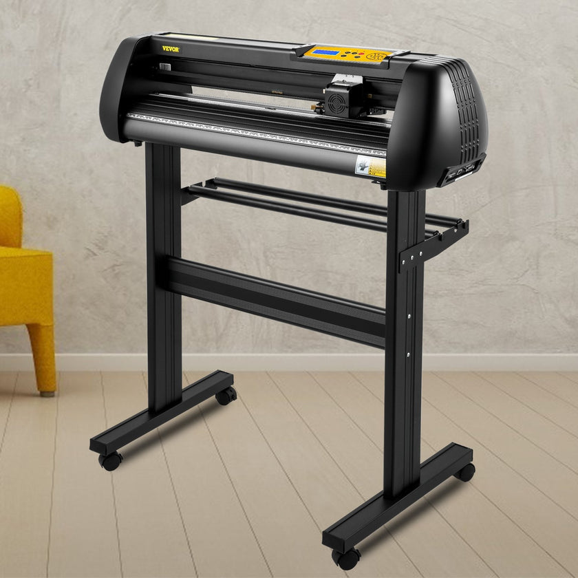 VEVOR Vinyl Cutter Machine, Upgraded 28 Inch Paper Feed Cutting Plotter Bundle, Adjustable Force & Speed Vinyl Printer with Powerful Stepper Motors, Signmaster Software Compatible with Windows System