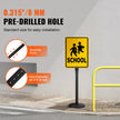 VEVOR Cast Iron Sign Post 4 ft Portable U-Channel Sign Stand with Wheels Black