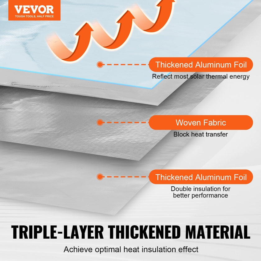 VEVOR Double Reflective Insulation Roll Woven Fabric Radiant Barrier 48