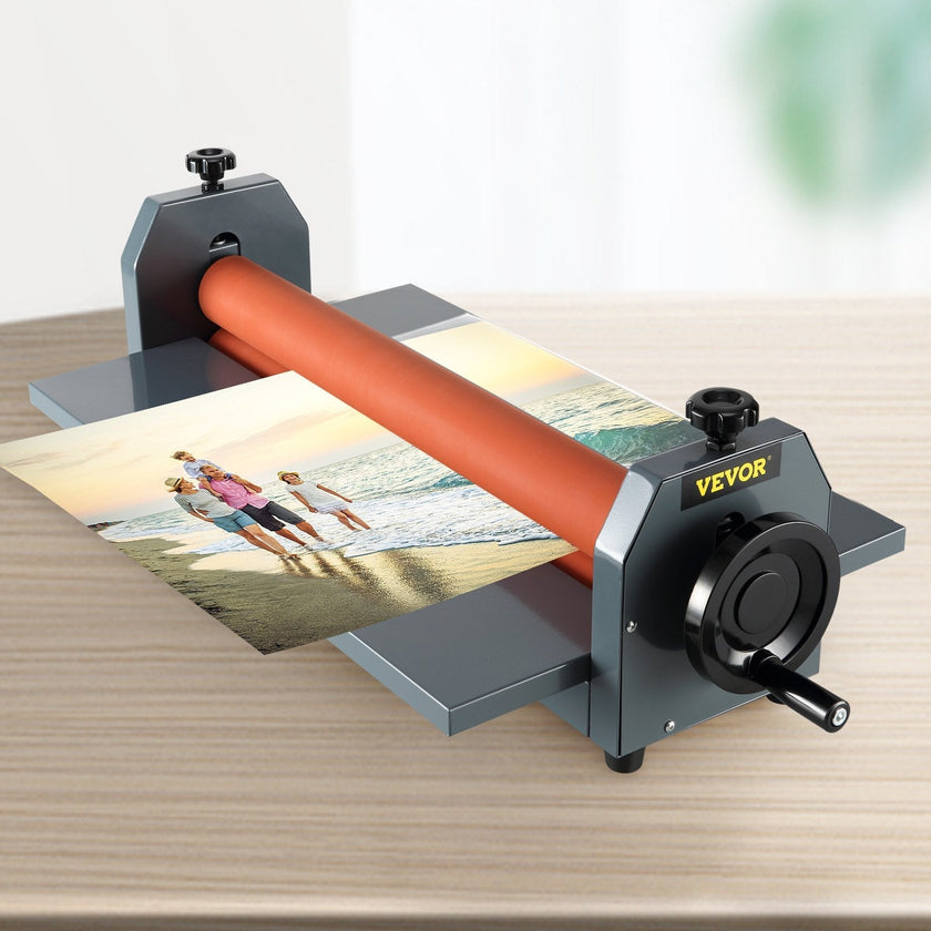 VEVOR 51 Inch Cold Laminator Machine 10mm Manual Vinyl Photo Film Cold laminator Hand Crank Pressure Cold Roll laminator(51Inch)