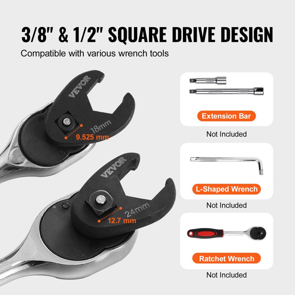 VEVOR Crowfoot Wrench Set, 1/2
