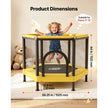 Kids Mini Trampoline with Enclosure Net & Basketball Hoop, Indoor Outdoor Toddler Trampoline, 132 lb Capacity, Activity Play Center for Boys & Girls
