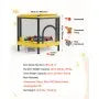 Kids Mini Trampoline with Enclosure Net & Basketball Hoop, Indoor Outdoor Toddler Trampoline, 132 lb Capacity, Activity Play Center for Boys & Girls