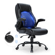 VEVOR Executive Office Chair with Cutting-edge Adjustable Lumbar Support, High Back PU Leather Office Chair Ergonomic for Back Pain, with Padded Flip-up Arms