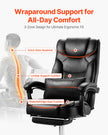 VEVOR Executive Chair High Back Office Chair with Footrest Lumbar Pillow Black