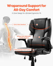 VEVOR Executive Chair High Back Desk Chair Flip-up Armrests Lumbar Support Black