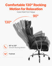 VEVOR Executive Office Chair High Back Chair Footrest & Removable Armrests Black