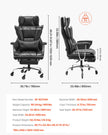 VEVOR Executive Office Chair High Back Chair Footrest & Removable Armrests Black