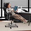 VEVOR Executive Office Chair High Back Chair Footrest & Removable Armrests Black