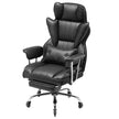 VEVOR Executive Office Chair High Back Chair Footrest & Removable Armrests Black