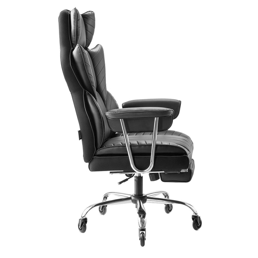 VEVOR Executive Office Chair High Back Chair Footrest & Removable Armrests Black