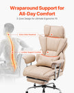 VEVOR Executive Office Chair High Back Chair Footrest & Removable Armrests Brown