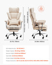 VEVOR Executive Office Chair High Back Chair Footrest & Removable Armrests Brown