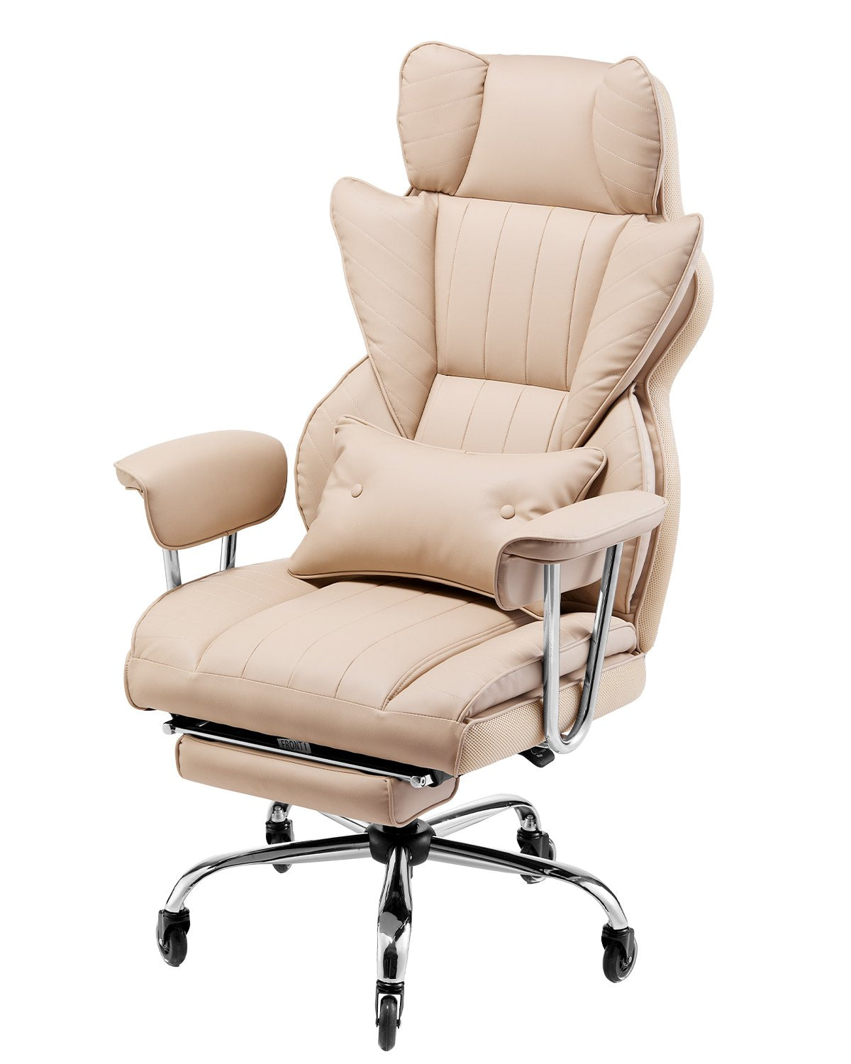 VEVOR Executive Office Chair High Back Chair Footrest & Removable Armrests Brown