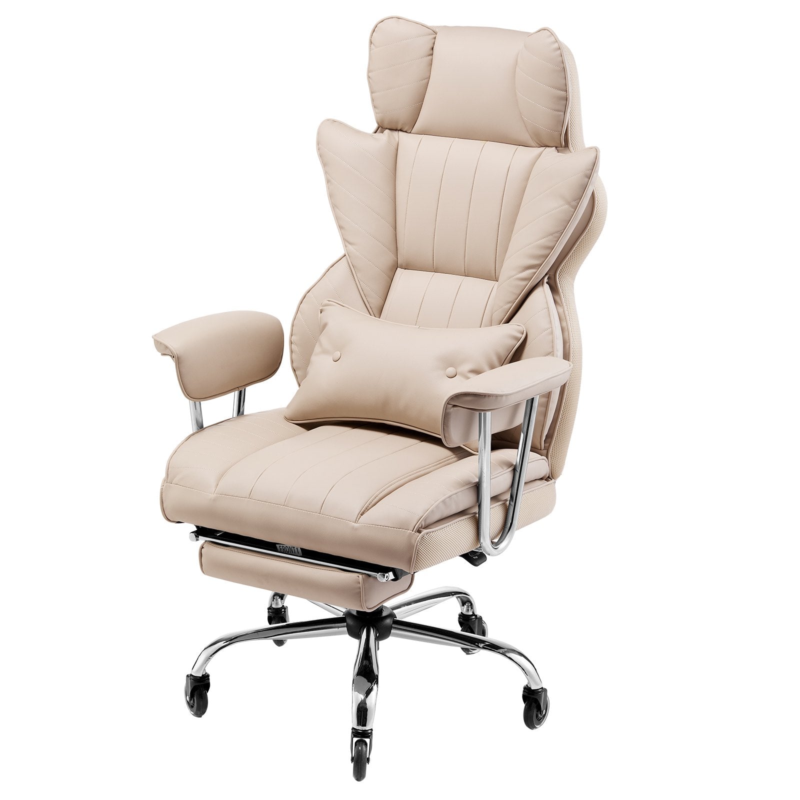 VEVOR Executive Office Chair High Back Chair Footrest & Removable Armrests Brown