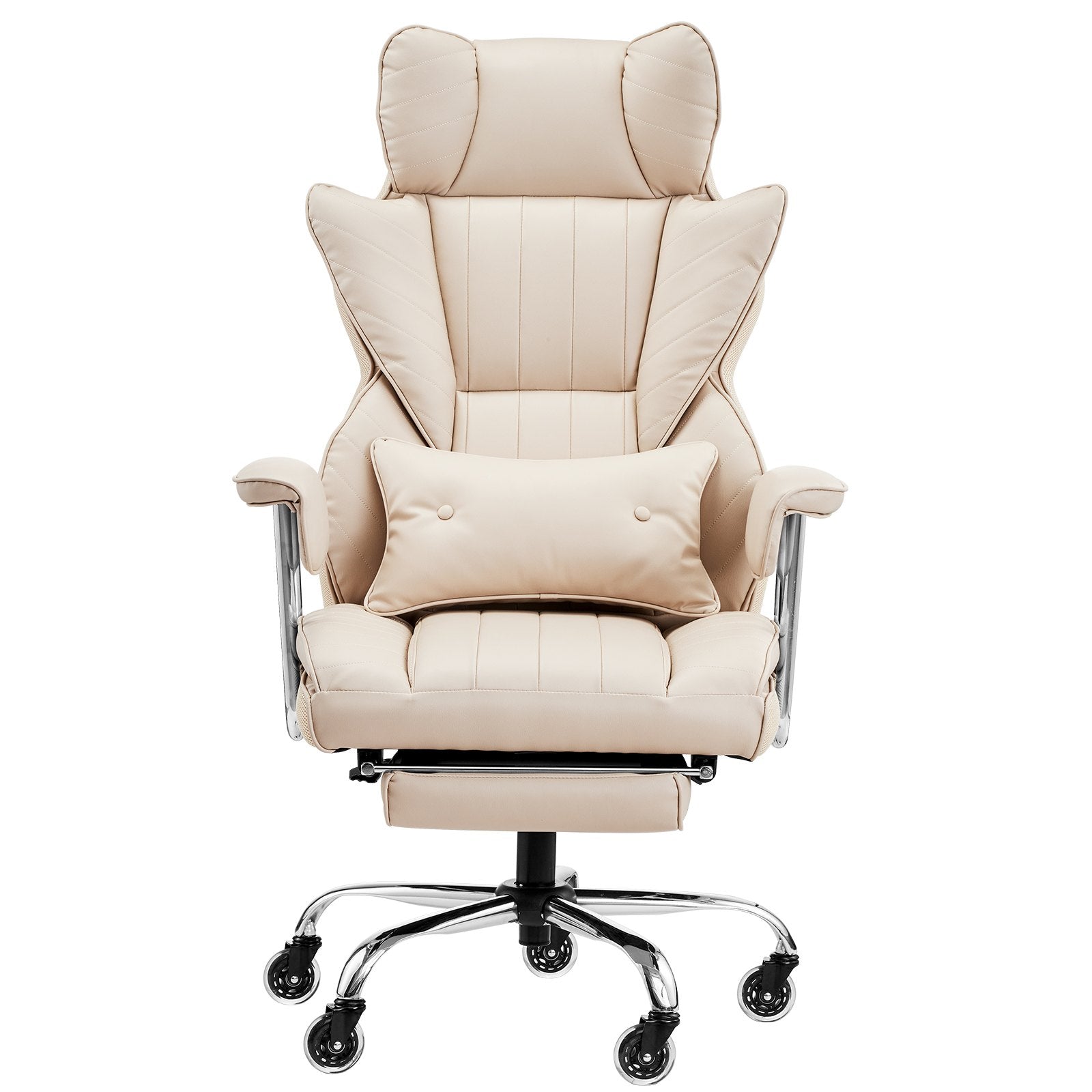 VEVOR Executive Office Chair High Back Chair Footrest & Removable Armrests Brown