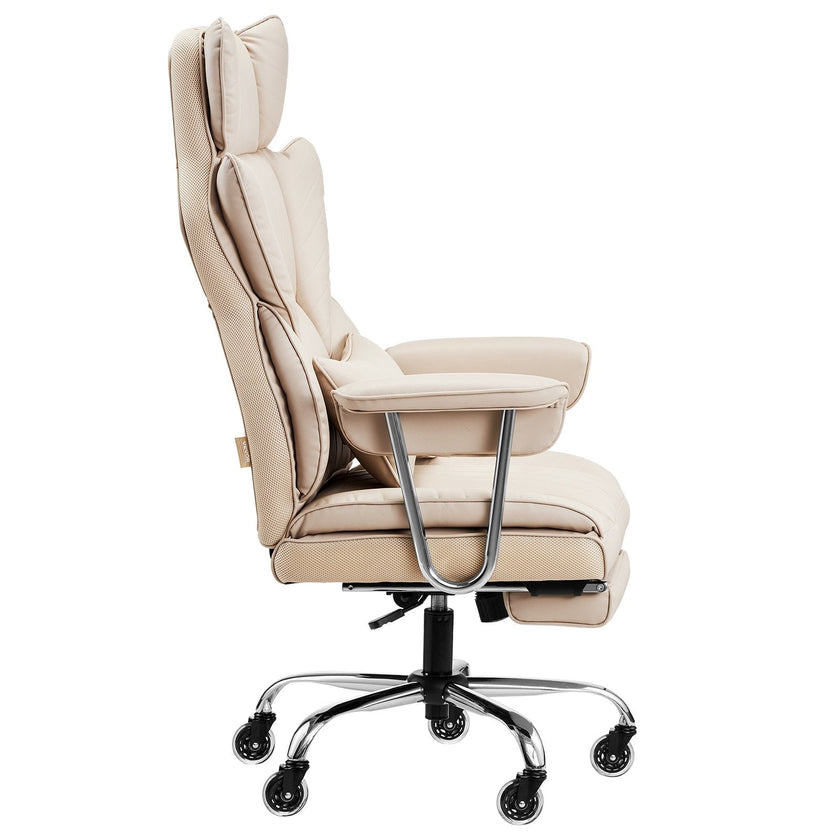 VEVOR Executive Office Chair High Back Chair Footrest & Removable Armrests Brown
