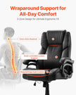 VEVOR Executive Chair High Back Office Chair Knob-Control Lumbar Support Black