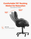 VEVOR Executive Chair High Back Office Chair Knob-Control Lumbar Support Black