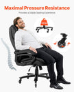 VEVOR Executive Chair High Back Office Chair Knob-Control Lumbar Support Black