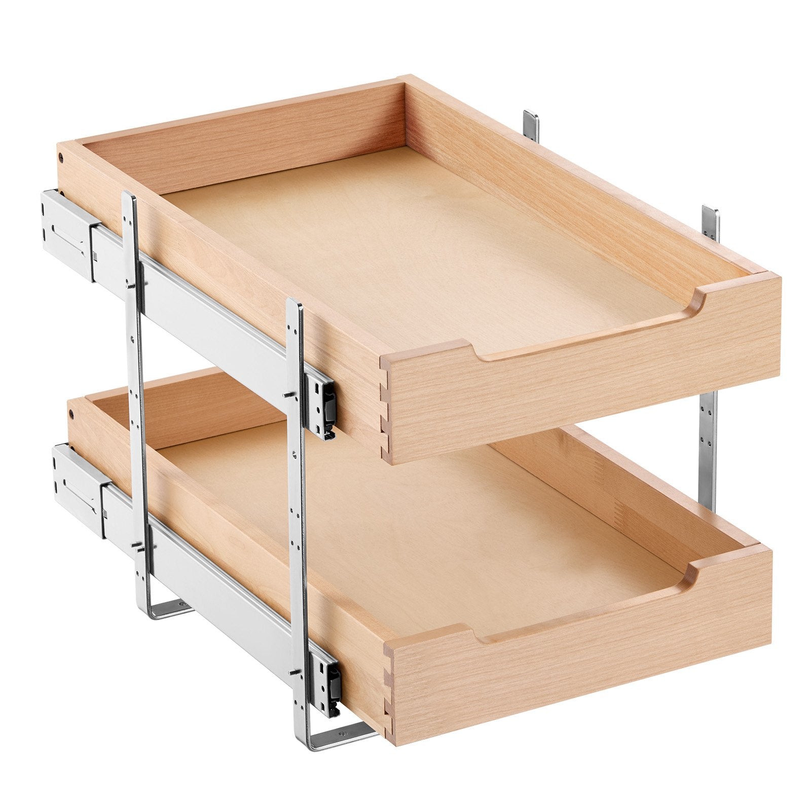 VEVOR 2Tier Pull Out Cabinet Organizer Soft Close Slideout Wood Drawer 14