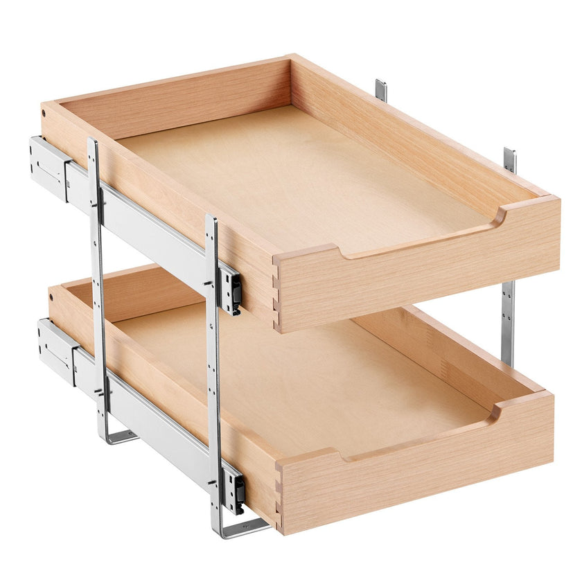 VEVOR 2Tier Pull Out Cabinet Organizer Soft Close Slideout Wood Drawer 14