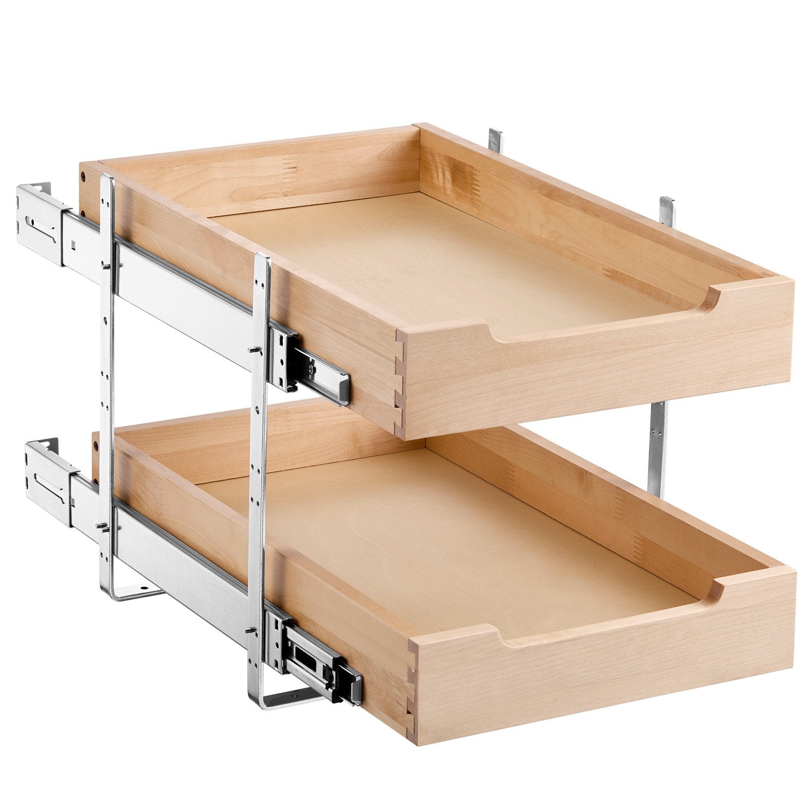 VEVOR 2Tier Pull Out Cabinet Organizer Soft Close Slideout Wood Drawer 14