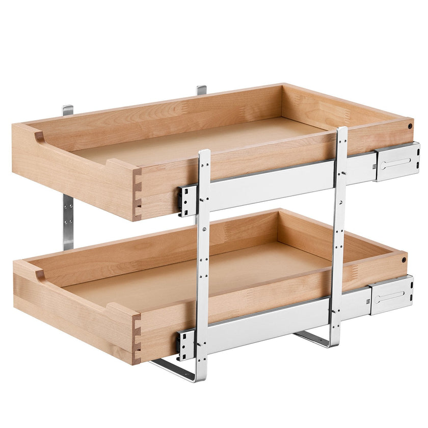 VEVOR 2Tier Pull Out Cabinet Organizer Soft Close Slideout Wood Drawer 14