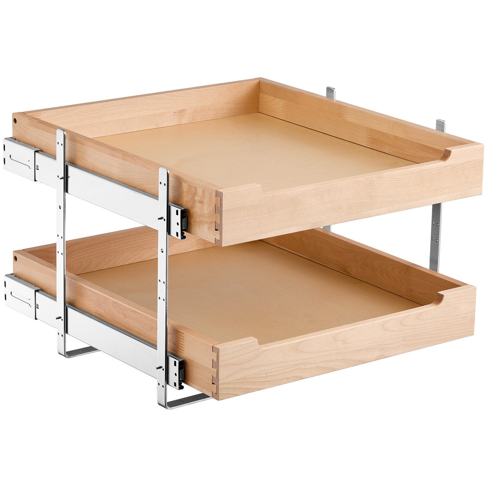 VEVOR 2Tier Pull Out Cabinet Organizer Soft Close Slideout Wood Drawer 17