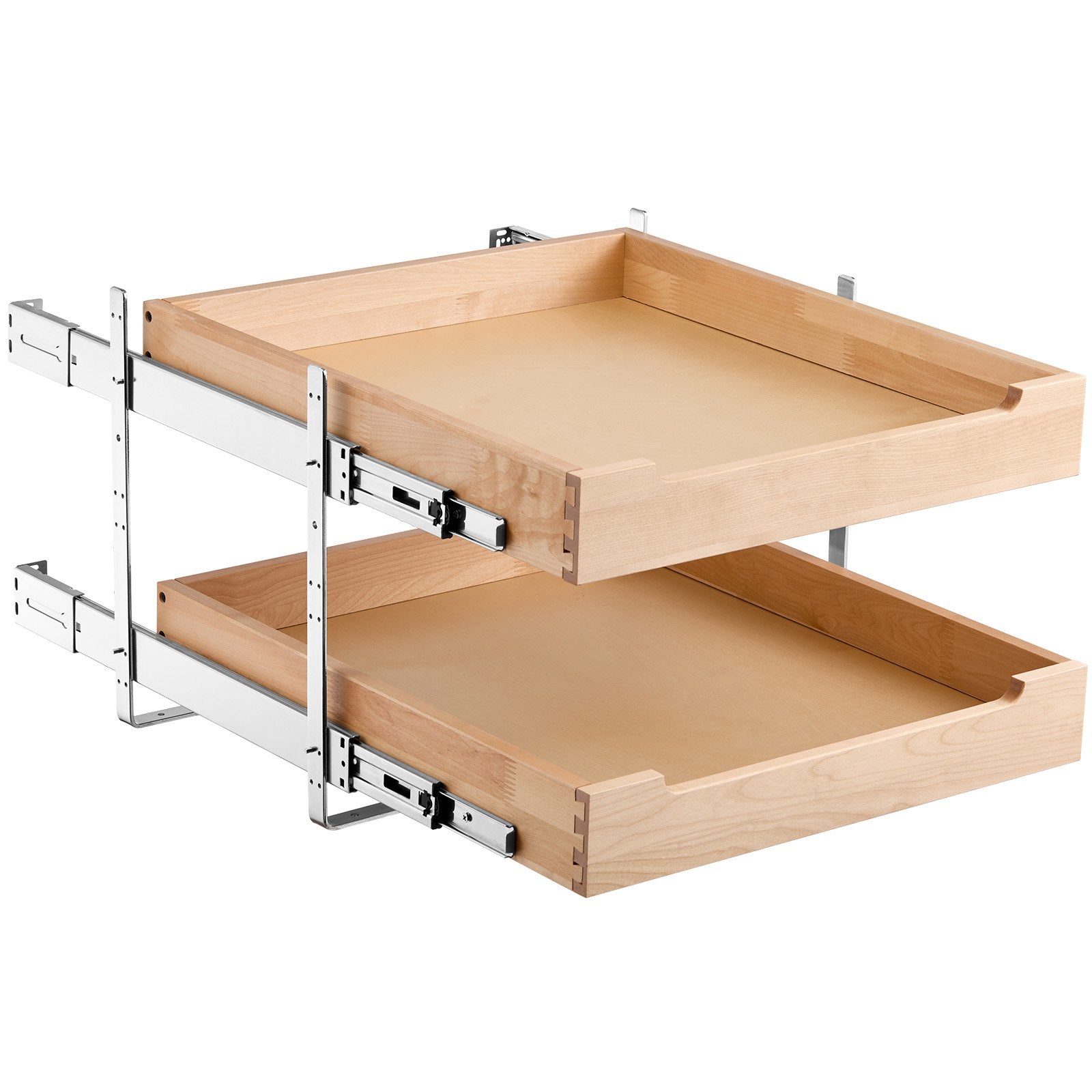 VEVOR 2Tier Pull Out Cabinet Organizer Soft Close Slideout Wood Drawer 17