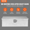 VEVOR Heavy Duty Aluminum Truck Bed Tool Box, Diamond Plate Tool Box with Side Handle and Lock Keys, Storage Tool Box Chest Box Organizer for Pickup, Truck Bed, RV, Trailer, 30