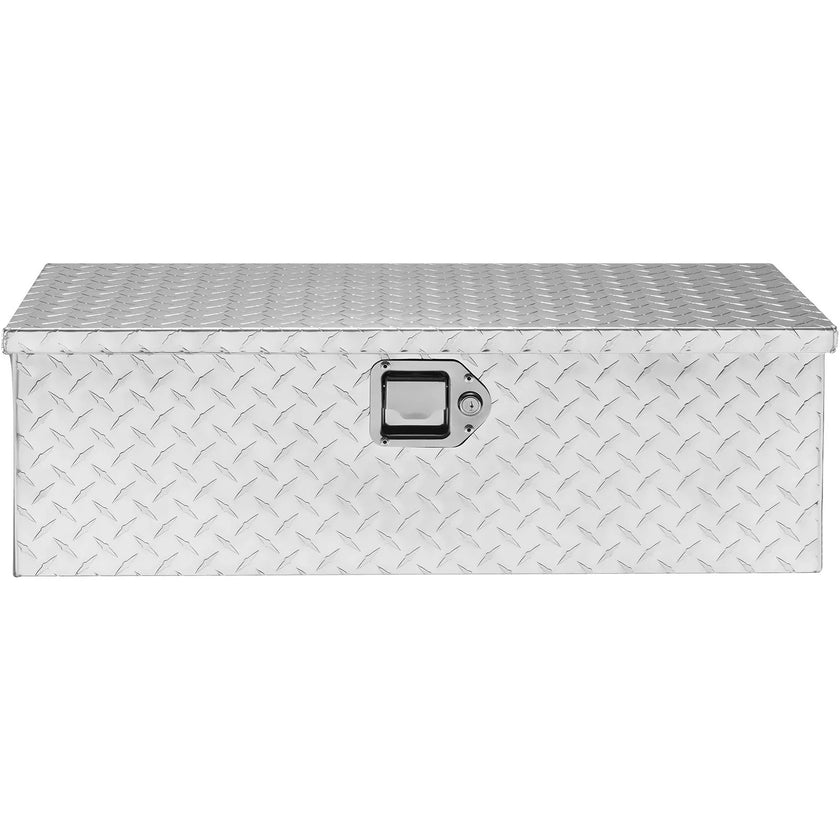 VEVOR Heavy Duty Aluminum Truck Bed Tool Box, Diamond Plate Tool Box with Side Handle and Lock Keys, Storage Tool Box Chest Box Organizer for Pickup, Truck Bed, RV, Trailer, 30