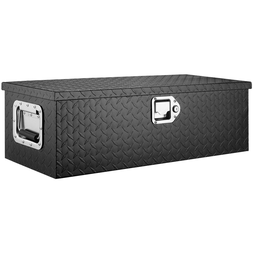 VEVOR Heavy Duty Aluminum Truck Bed Tool Box, Diamond Plate Tool Box with Side Handle and Lock Keys, Storage Tool Box Chest Box Organizer for Pickup, Truck Bed, RV, Trailer, 30