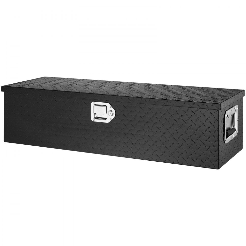 VEVOR Heavy Duty Aluminum Truck Bed Tool Box, Diamond Plate Tool Box with Side Handle and Lock Keys, Storage Tool Box Chest Box Organizer for Pickup, Truck Bed, RV, Trailer, 39
