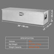 VEVOR Heavy Duty Aluminum Truck Bed Tool Box, Diamond Plate Tool Box with Side Handle and Lock Keys, Storage Tool Box Chest Box Organizer for Pickup, Truck Bed, RV, Trailer, 39