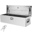 VEVOR Heavy Duty Aluminum Truck Bed Tool Box, Diamond Plate Tool Box with Side Handle and Lock Keys, Storage Tool Box Chest Box Organizer for Pickup, Truck Bed, RV, Trailer, 39