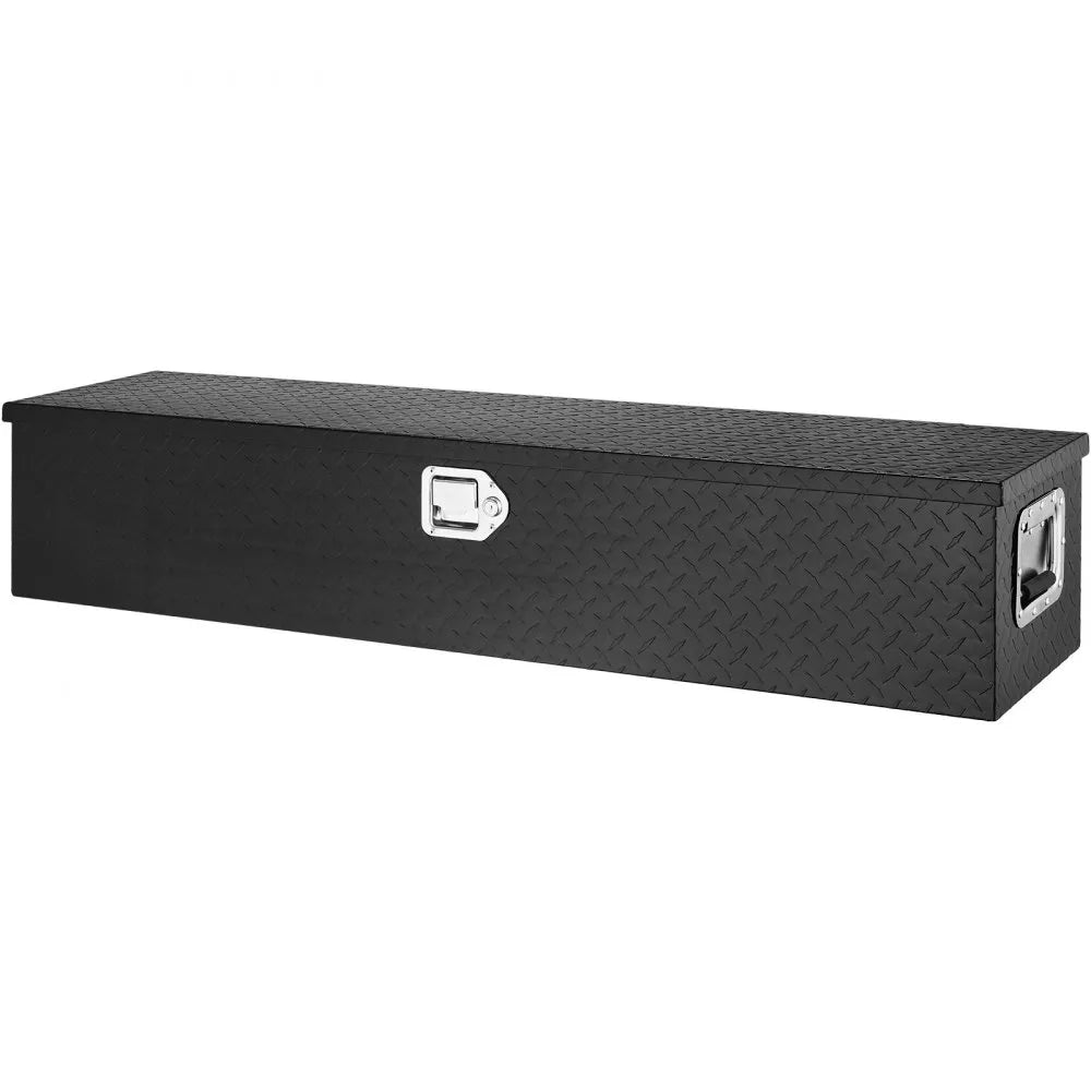 VEVOR Heavy Duty Aluminum Truck Bed Tool Box, Diamond Plate Tool Box with Side Handle and Lock Keys, Storage Tool Box Chest Box Organizer for Pickup, Truck Bed, RV, Trailer, 48