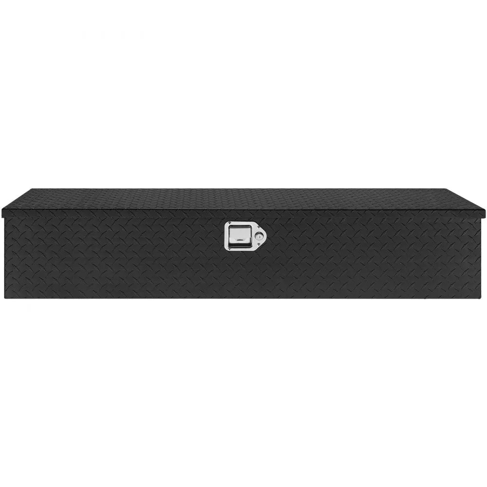 VEVOR Heavy Duty Aluminum Truck Bed Tool Box, Diamond Plate Tool Box with Side Handle and Lock Keys, Storage Tool Box Chest Box Organizer for Pickup, Truck Bed, RV, Trailer, 48