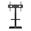 VEVOR TV Stand Mount, Swivel Tall TV Stand for 32 to 65 inch TVs, Height Adjustable Portable Floor TV Stand with Tempered Glass Base for Bedroom, Living Room
