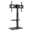 VEVOR TV Stand Mount, Swivel Tall TV Stand for 32 to 65 inch TVs, Height Adjustable Portable Floor TV Stand with Tempered Glass Base for Bedroom, Living Room